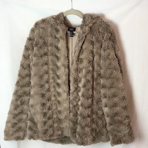 Forever21 taupe faux fur coat